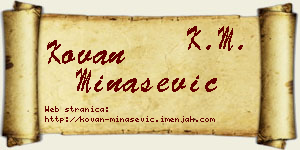 Kovan Minašević vizit kartica